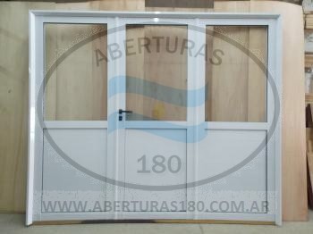 Puerta doble aluminio modelo H.