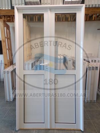 Puerta doble aluminio modelo H.